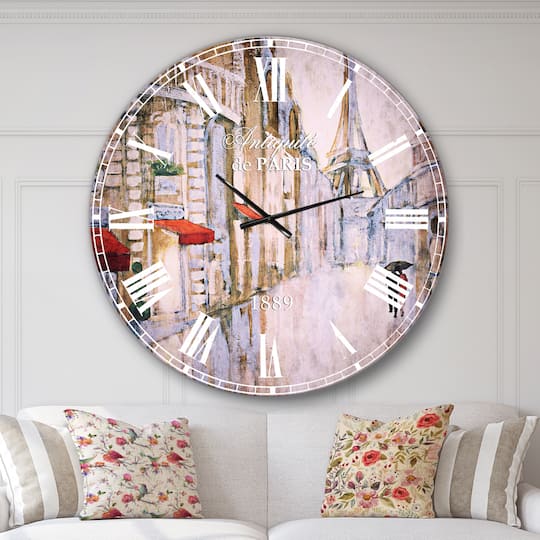Designart 'Love In Paris Iii French Country Wall Clock